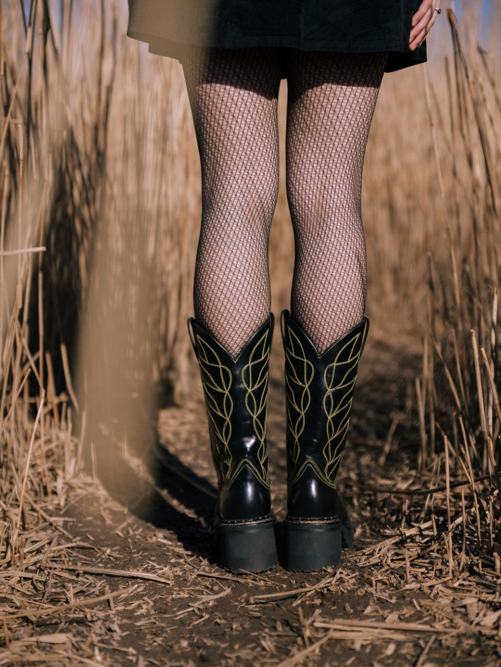 black platform boots