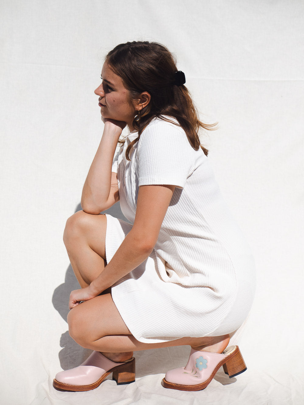 Sendra flower clogs mules pink