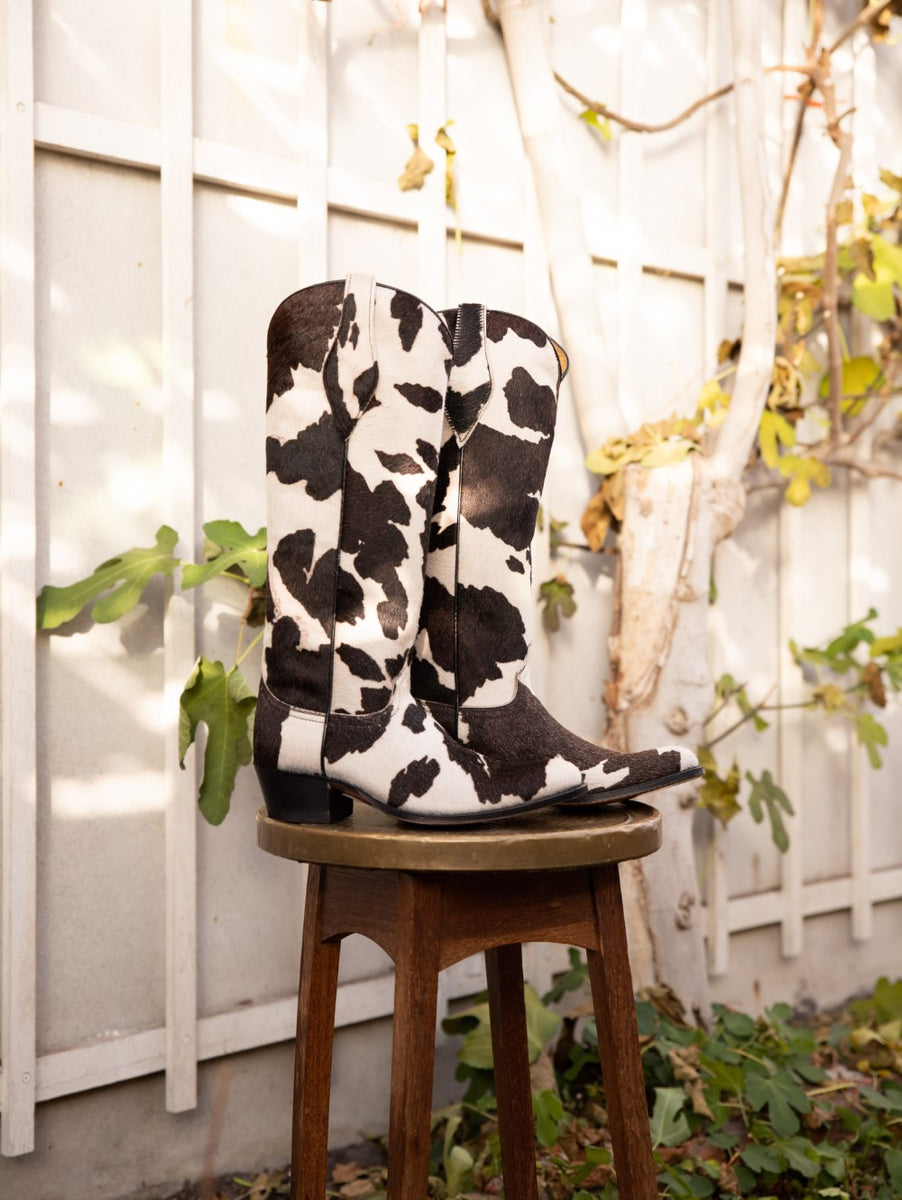 Western Boots in Cow Print – Dandelie
