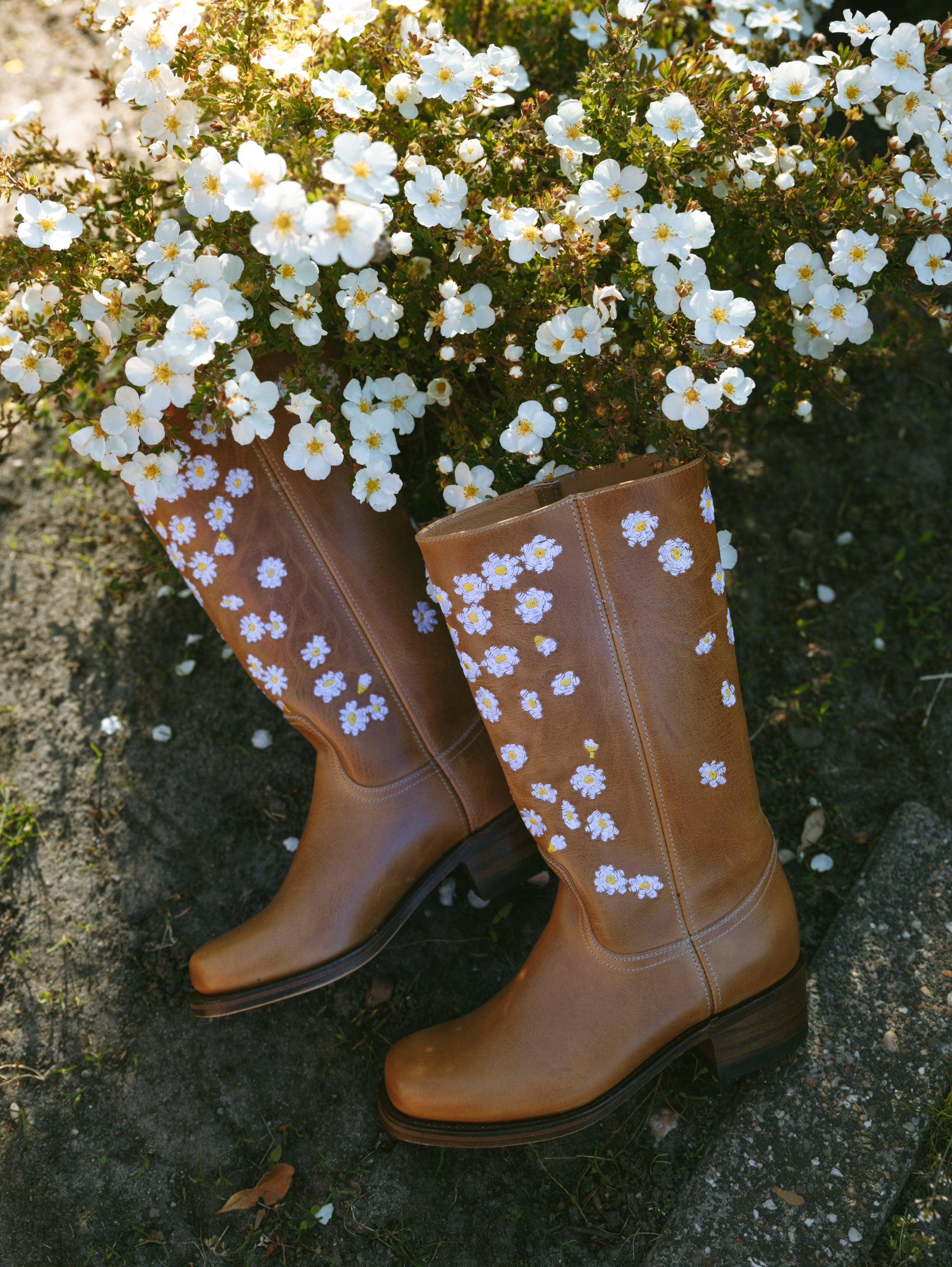 Daisy Boots Saddle Tan - Low Heel – Dandelie