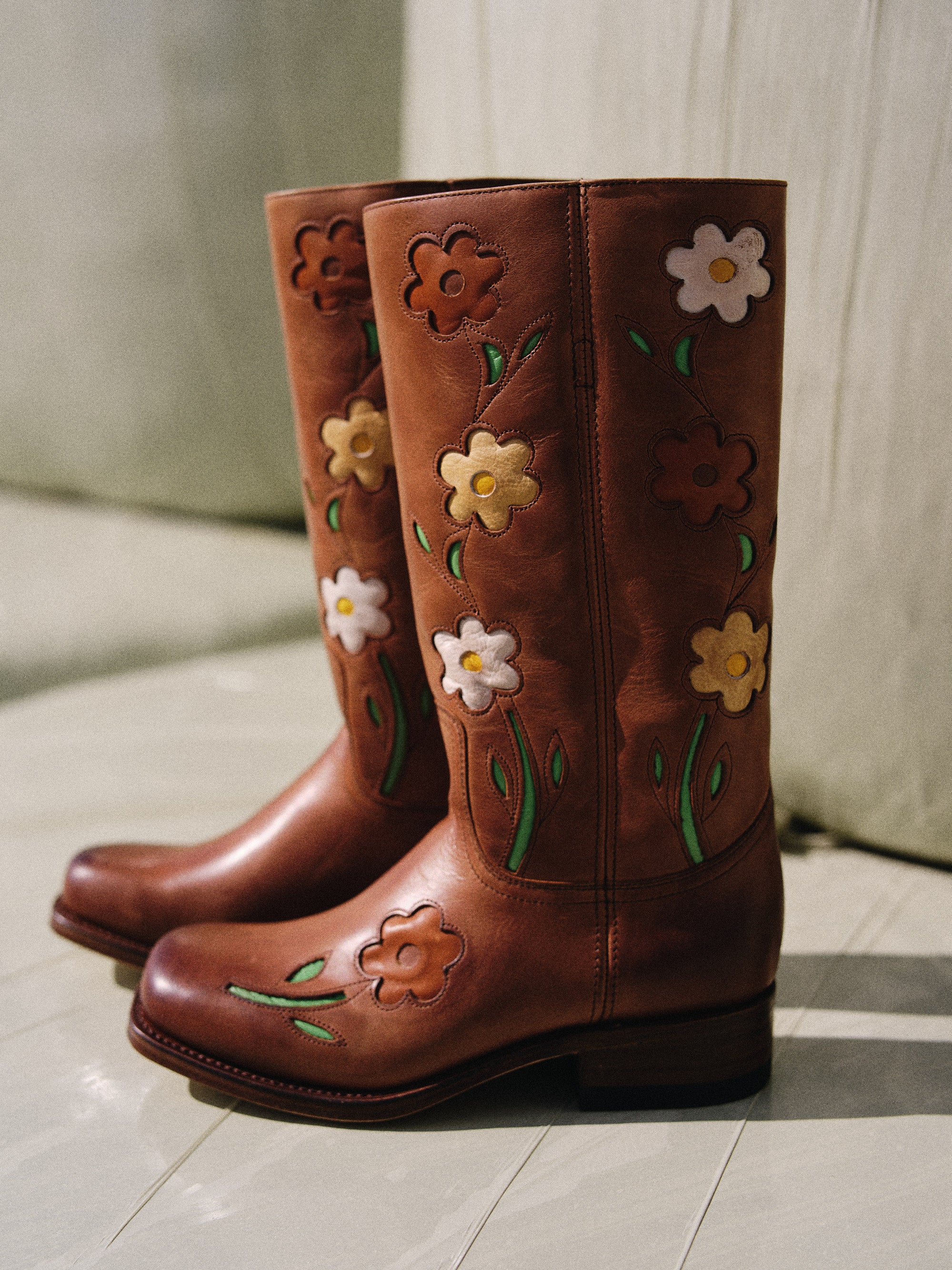 Flower Boots Hazel Brown 36