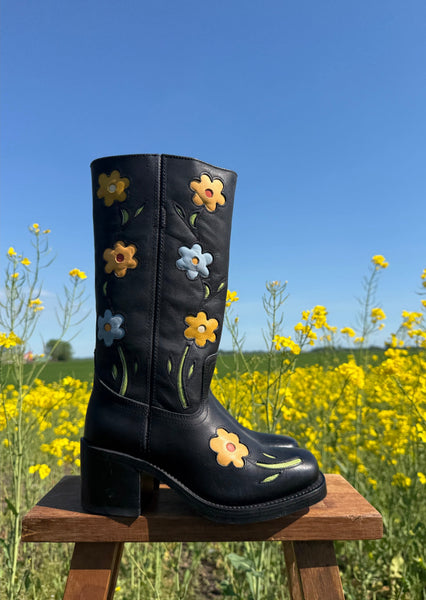 Armillary FLOWER BOOTS ブラック 25cm Flower Boots Black - Deadstock – Dandelie
