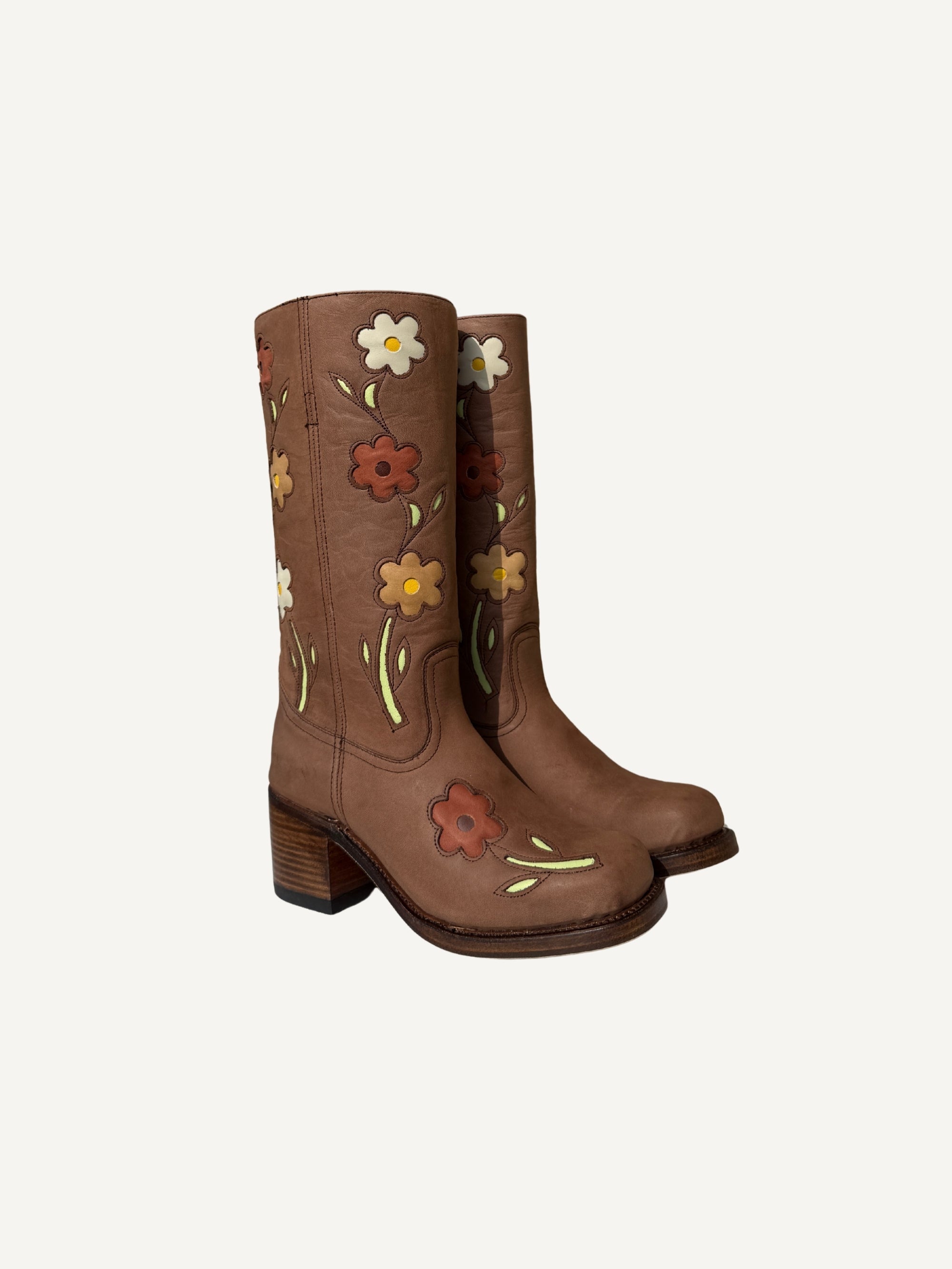 Flower Boots Muted Brown – Dandelie
