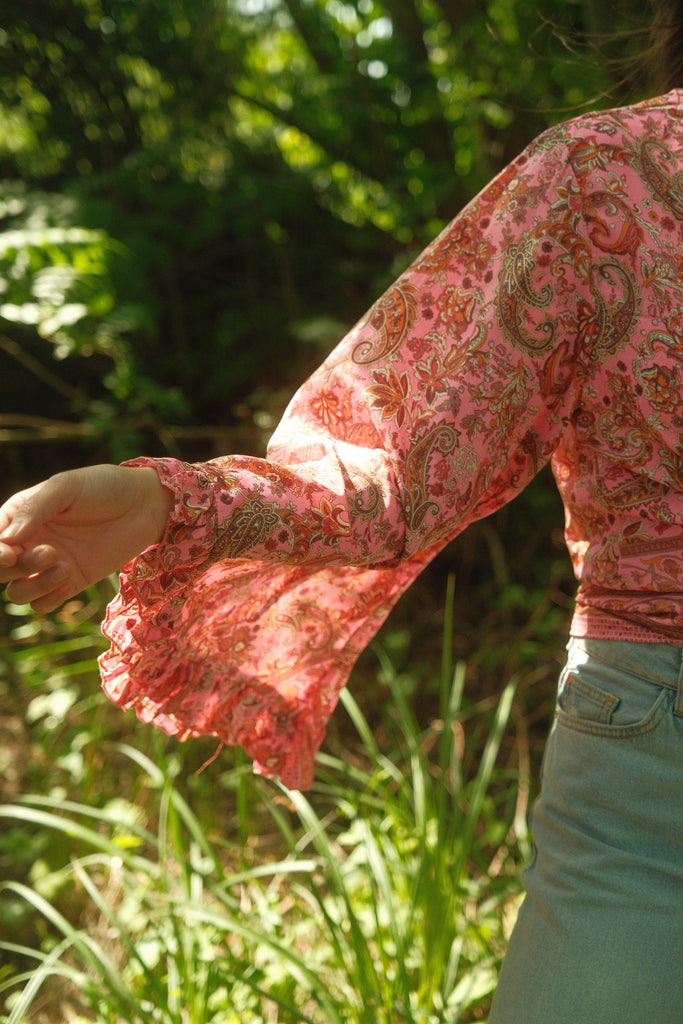 frill wrap blouse