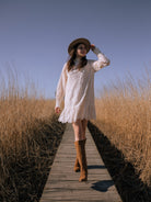 high suede flower boots brown