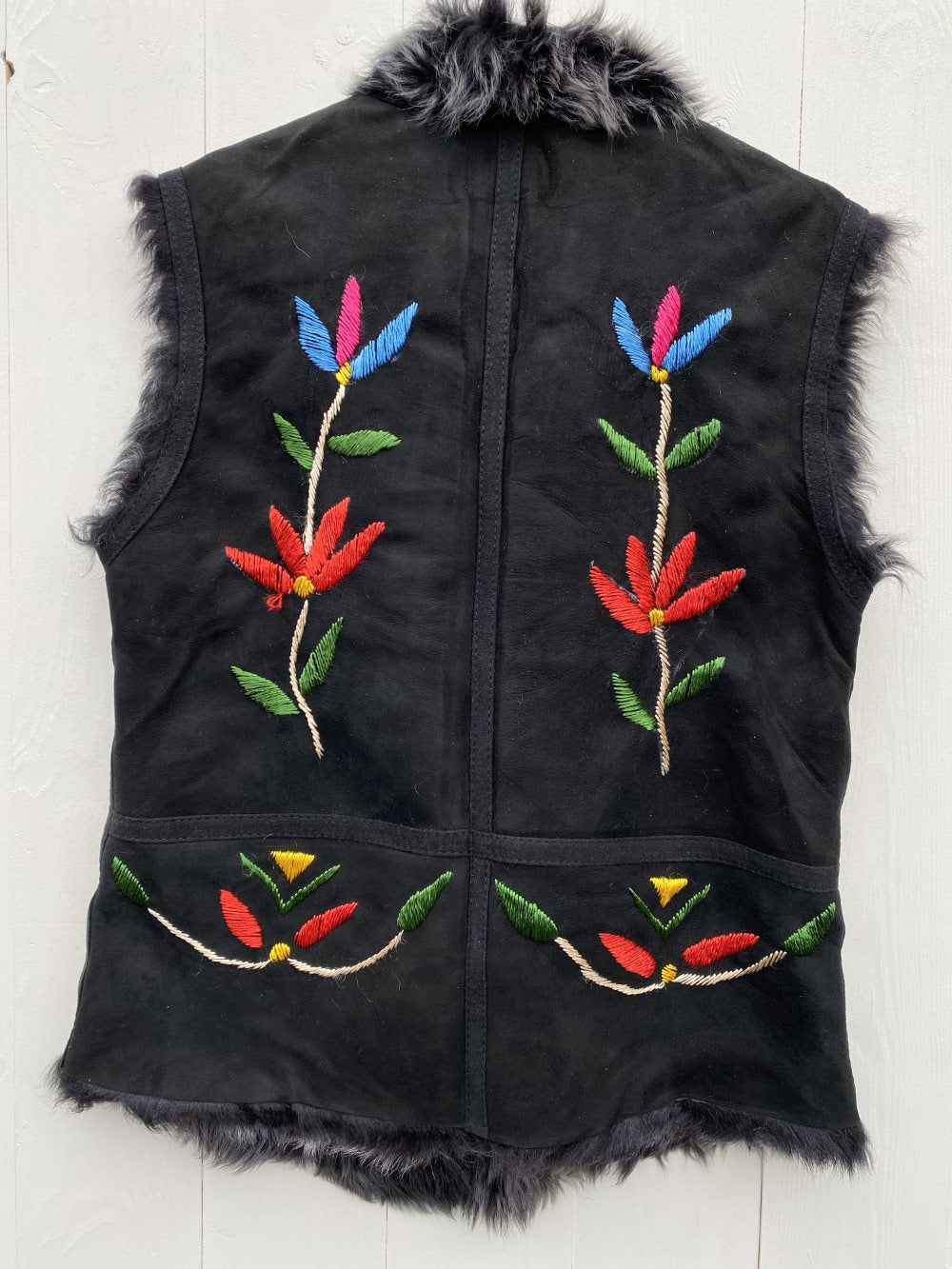 Embroidered Sheepskin Waistcoat Fadwa S - Main Image