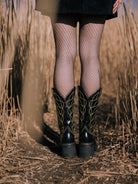 black platform boots