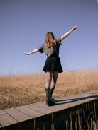 black platform boots