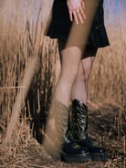 black platform boots