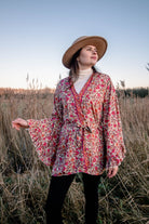 Short kimono bell sleeves orange dandelie